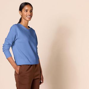 Sweat-shirt à col rond pour femmes, manches longues, pull doux et confortable pour les tenues d'hiver ou d'automne - Product Image 2