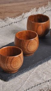 ถ้วยชาไม้ธรรมชาติงานหัตถกรรมสำหรับกาแฟไวน์แก้วน้ำดื่มเย็นร้อนชาไม้สไตล์ญี่ปุ่น - Product Image 4