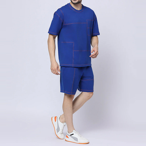 Conjunto doble de alta calidad y precio al por mayor para hombre, novedad de verano 2025, conjunto doble de dos piezas en color sólido, servicio personalizado OEM - Product Image 4