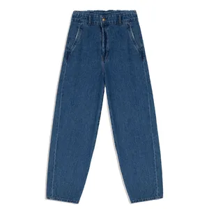 Miglior Standard a buon mercato blu Plus Size tessuto buone donne Jeans a vita alta pantaloni in Denim sottile per le donne pantaloni Jeans da donna oversize