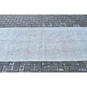 3.3x8.5 ft <b>Runner</b> Turkish <b>Rug</b>, Gray Southwestern Vintage <b>Rug</b> - Product Image 3