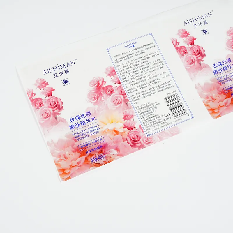 Custom Recyclable Pink Printed Waterproof Self Adhesive Perfume Bottle Label Stickers Adesivi Etiquetas