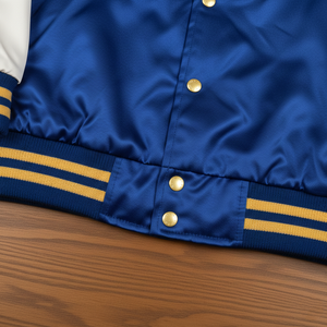 Chaqueta Universitaria de Invierno Gruesa, Personalizada, Unisex, de Satén, Bordada, Estilo Vintage, Resistente al Viento, Transpirable, Ecológica, 100% Seda - Product Image 4