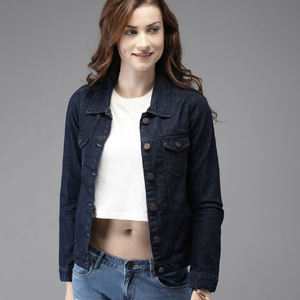 2025 <b>Women's</b> Long <b>Stretch</b> Cotton Winter Plain Denim Jacket Breathable Custom Made <b>Jean</b> Jacket Wholesale Finished Product - Product Image 6