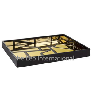 Fer Métal Forme Ronde Or Fini Alimentaire Plateau De Service Fantaisie Style De Luxe Vente Chaude Haute Qualité Plateau Décoratif - Product Image 4