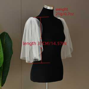 Vestidos de Fiesta Elegantes Bridella VG40-I Blancos de Malla Ligera con Mangas de Hombro Descubiertas y Diseño Cómodo para Eventos Formales - Product Image 6