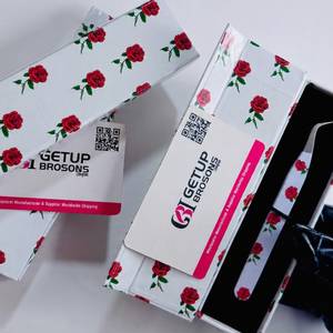แหนบต่อขนตาปลอม GETUP BROSONS IMPEX แบบรัสเซียนวอลุ่มเคลือบลายดอกไม้ ทำจากสแตนเลสสตีล ปลายเรียบ สำหรับขายส่ง - Product Image 3