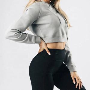 Top élégant femmes de haute qualité anti-boulochage haut court sweats à capuche respirant hiver sweat avec logo avant et col à capuche - Product Image 5