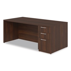 Bureau à piédestal unique droit Alera AE1NZK-S3672UF HRG en acajou, 72 pouces. X 36 pouces. X 29 pouces. Collection de bureaux de la série Séville - Product Image 3