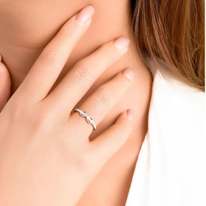 Luxury D Color Moissanite Diamond 8 Shape Infinity Shape Half Eternity <b>Wedding</b> <b>Band</b> Fine Jewellery Pure 925 Sterling <b>Silver</b> Ring - Product Image 4