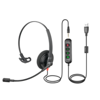 200 Auriculares Personalizados con Reducción de Ruido de 3.5mm+USB-C de un Solo Lado con Micrófono para Centro de Llamadas y Espacio de Trabajo