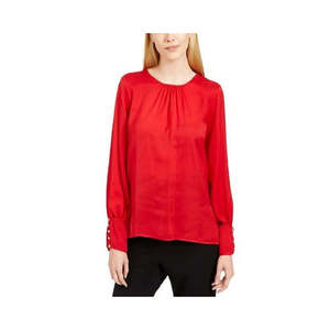 Haut tissé décontracté pour femme Calvin Klein, rouge, taille extra large - Product Image 1
