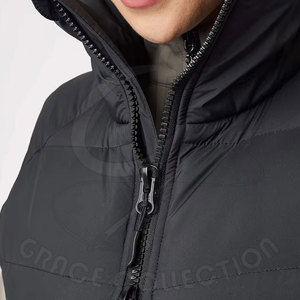 Chaleco acolchado reversible de ropa informal para exteriores, chaleco acolchado sin mangas de diseño en caliente de Color personalizado para mujer - Product Image 4