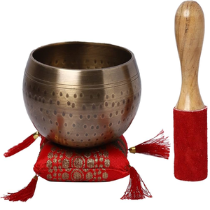 ชามร้องเพลงทิเบตทรงกลมงานฝีมือโลหะขัดมันสำหรับการทำสมาธิโยคะการรักษาเสียงและเป่าจิตใจรวมถึงกองหน้าไม้ - Product Image 5