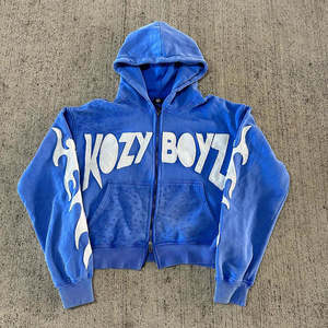 Sudaderas con Efecto Desgastado para Hombre, Sudadera Extra Grande con Tela Lavada Vintage y Estilo Urbano Moderno Inspirado en las Tendencias - Product Image 5