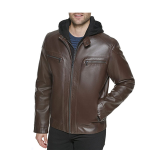 Veste en cuir véritable pour hommes, motards, cirée, style café racer, vintage, toutes tailles, logo personnalisé, étiquette, vestes en cuir - Product Image 1