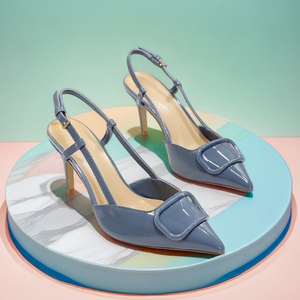 Escarpins à talon aiguille pour femmes, à bout pointu, avec bride arrière et boucle, pour la mode, les tenues habillées et le quotidien - Product Image 1