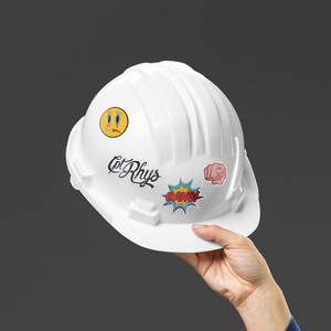 Autocollants en vinyle découpés sur mesure, imperméables, pour casques de chantier, casques de moto et usage industriel - Product Image 1