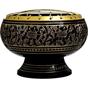 Brûleur d'encens enduit de poudre noire en laiton brûleur d'encens en laiton réglable brûleur d'encens à bobine de qualité d'usine article de décoration intérieure - Product Image 4