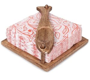 Servilletero de lujo Diseño clásico Hogar Cocina Mango Acacia Mesa de comedor de madera Almacenamiento de metal decorativo para cajas de pañuelos - Product Image 6