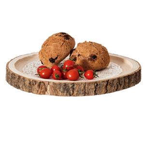 Chargeur en bois Plateau d'affichage rond Écorce à effet bois Produit de vente chaud Bol décoratif en bois de manguier avec écorce d'arbre fabriqué en Inde - Product Image 1