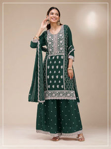 ผ้าจอร์เจตต์เทียมปักลายหนักประดับเลื่อม 3 มม. แขนเสื้อสำหรับชุดสตรีสำหรับงานปาร์ตี้ สำหรับชุดสلوار คามีซ - Product Image 3