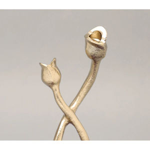 Serveur Triple Bol Violet Foncé avec Poignée Tulipe Dorée pour Snacks Fruits Secs et Chocolats Décor de Table Élégant Bol à Chocolat - Product Image 4