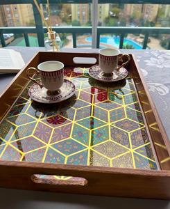 Plateau de service en bois MDF avec revêtement émaillé, design, hôtels et restaurants, articles de cuisine, plateau de table, haute qualité - Product Image 2