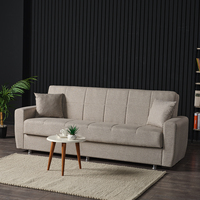 Canapé-lit moderne rembourré avec cadre en bois et rangement, confort optimal, en similicuir pour salon