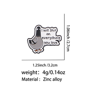 Lo farò per tutto ciò che ti piace. Spilla smaltata a forma di piccione, distintivo da bavero per zaino, accessori per abbigliamento, gioielli di moda, regalo - Product Image 2