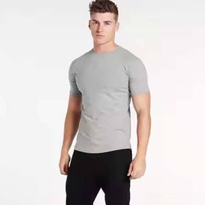 T-shirt vierge respirant à manches courtes côtelé pour hommes, col ras du cou coupe normale Vente en gros personnalisé 130GSM 50% coton 50% polyester - Product Image 6