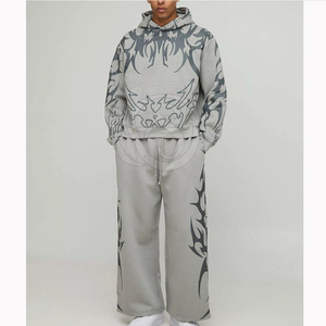 Nueva Llegada, Conjunto Deportivo de Invierno para Hombre, con Capucha, Estampado Sólido Informal, Transpirable, de Secado Rápido, Felpa Francesa, Grueso, de Poliéster y Algodón - Product Image 1