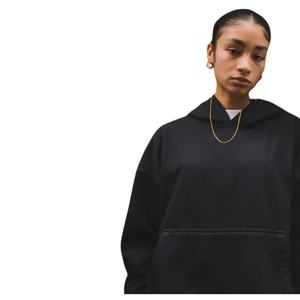 Pulls à capuche surdimensionnés à la mode unisexe pour hommes 80% coton 20% polyester épais blanc noir chiné pour l'hiver - Product Image 4