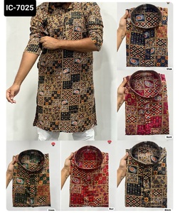 Ropa de boda y Festival de estilo indio y paquistaní lista para usar Kurta con pijama de algodón Raymond Ser con talla grande disponible - Product Image 1