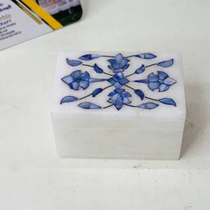 Customized Marble Jewelry <b>Storage</b> <b>Box</b> Floral Pattern Rectangle Handcrafted Natural Spot Good Quality Wholesale Best - Product Image 1