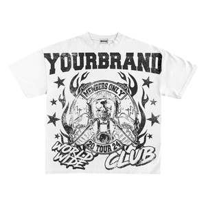 Camiseta de algodón 100% de alta calidad para hombre, camiseta de gran tamaño con gráficos en blanco, impresión unisex, Popular con logotipo personalizado - Product Image 2