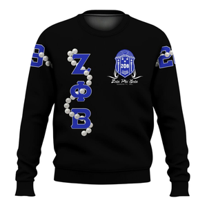 Zeta Phi เบต้าเสื้อสเวตเชิ้ตคอกลมปักลายสำหรับผู้หญิงเสื้อผ้าสีฟ้าแนวกรีกสำหรับ1920ชมรม - Product Image 1