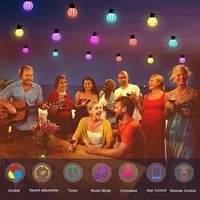 RGB G40 Globe Ampoules Patio Guirlande Lumineuse Musique Extérieure Sync APP Télécommande Dimmable Festoon Guirlande Lumineuse Garden Party Holiday Decor