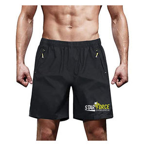 Short en maille à motif solide de Style High Street Joggers écologiques pour l'utilisation de gymnastique d'entraînement athlétique de forme physique - Product Image 1