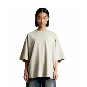 Camiseta de Jersey Orgánico Modelo T32 2025 para Mujer, Ecológica, Transpirable, Color Taupe Ahumado, Tallas XS-XL, Disponible para Oficina - Product Image 1