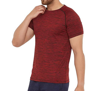 Camisetas de gimnasio para hombre de estilo callejero poliéster con mangas cortas colores sólidos posición de logotipo frontal en blanco liso al por mayor - Product Image 3