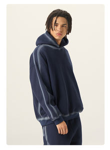 Sweat-shirt à capuche surdimensionné pour homme, style streetwear, avec impression personnalisée de haute qualité, effet délavé vintage, OEM - Product Image 6