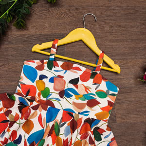 Shoryam Fashion Kurti à imprimé floral en tissu doux pour filles, coupe asymétrique, orange, palazzo |   Ensemble de 2 pièces pour enfants, vêtements ethniques d'été, pour les fêtes - Product Image 2