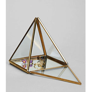 Terrario geométrico de cristal transparente con forma de diamante, borde de latón, acabado dorado, decoraciones de boda para el hogar, jardineras elegantes para joyería - Product Image 5