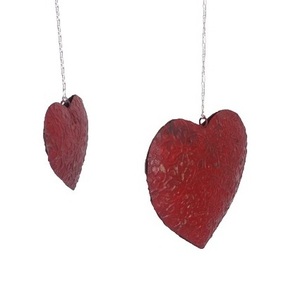 CHRISTMAS TREE <b>DECORATION</b> HANGING <b>HEART</b> ORNAMENT Tin Metal Home Festival Party Ornament for Tree and Wall - Product Image 2