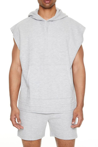 2024 Logo personnalisé gilet d'entraînement à capuche grande taille Gym débardeur respirant lavé décontracté Gym sweat avec sweat à capuche sans manches - Product Image 3