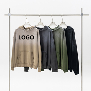 Sweat à capuche surdimensionné en coton 100% pour homme, personnalisé, épais, hiver, écologique, délavé à l'acide, effet vieilli, style streetwear - Product Image 2