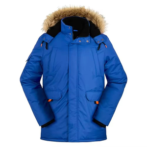 Vêtement d'extérieur matelassé à col montant en toile pour homme, nouvelle collection hiver, doublure en polaire, respirant, style streetwear, vente en gros - Product Image 2