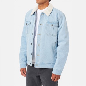 Veste pour Homme Manteaux en Denim Classique Manches Longues Veste Déchirée Bleue Manteau d'extérieur Vestes en Denim Délavé Commandes OEM - Product Image 3