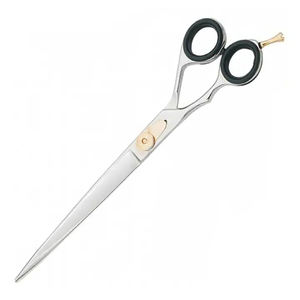 Tijeras de aseo de la mejor calidad, hoja recta afilada, tijera de corte de acero metálico para mascotas, tijera de corte de pelo de animales con anillo ladrón - Product Image 5